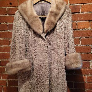 Vintage Mink trimmed Persian lamb coat